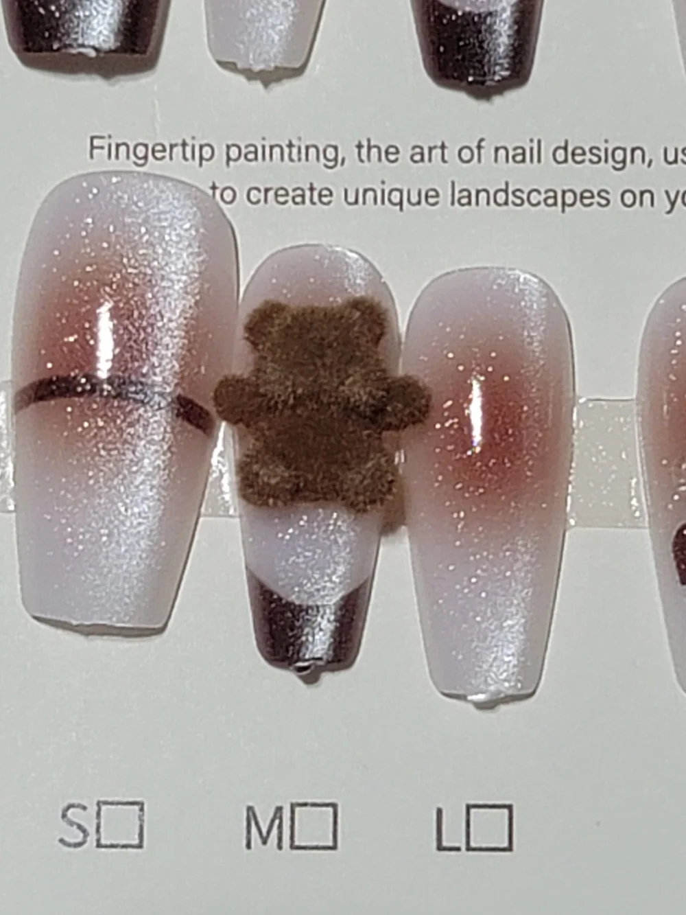 Press On Nail Set Of 6 Desing - Pink & Nude Artificial Nails